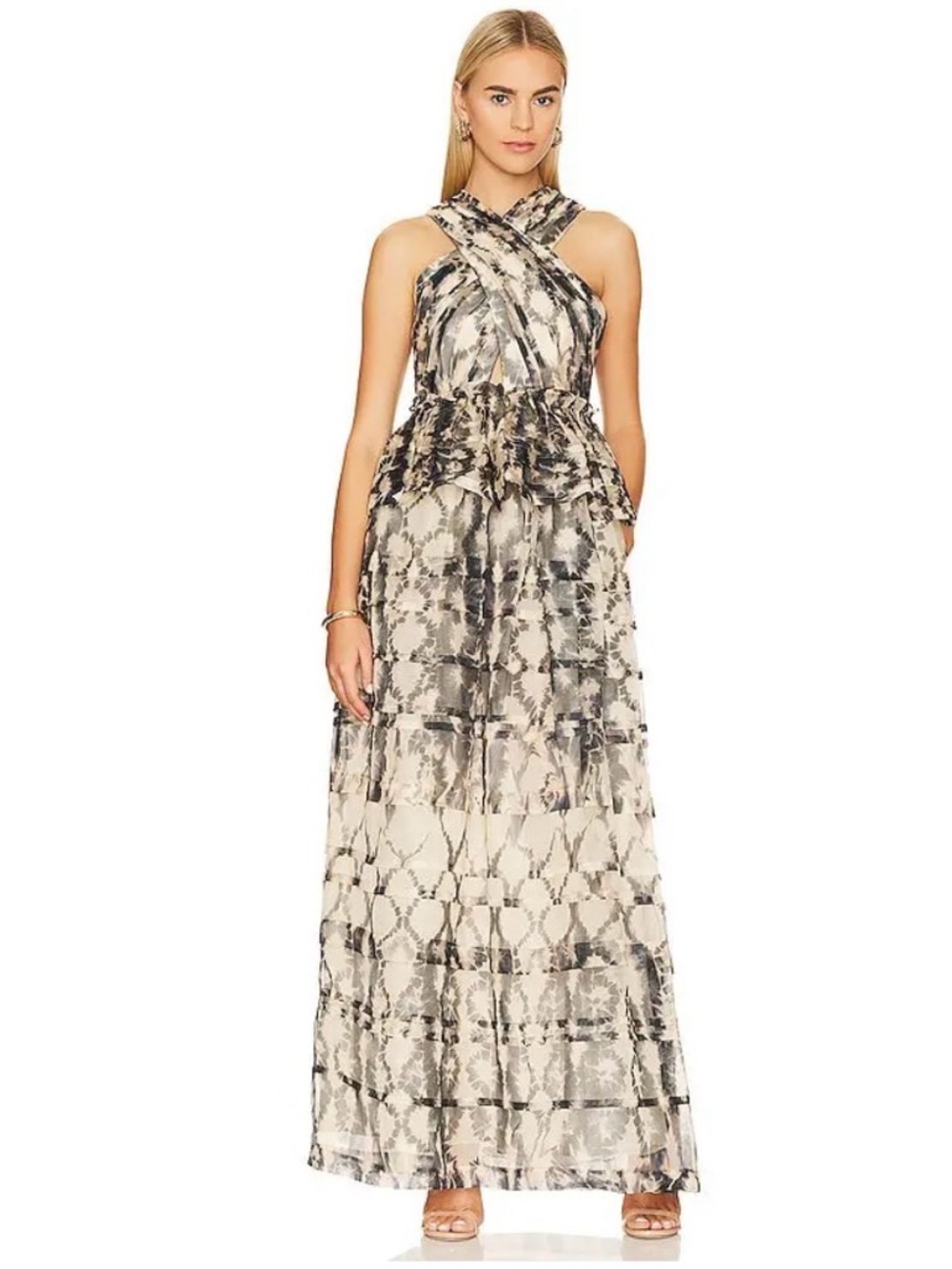 Ulla Johnson Cressida Gown Fossil Size 0 NWOT Silk Maxi Dress Luxury Designer